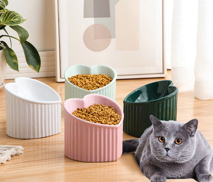 Pet Ceramic Bowl W/Inclined Mouth Practical Daily Indoor Product