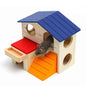 Wooden Hamster Toys Blue Top Villa