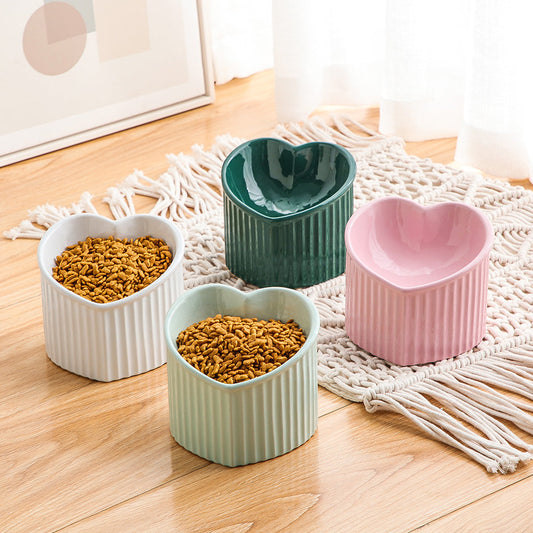 Pet Ceramic Bowl W/Inclined Mouth Practical Daily Indoor Product