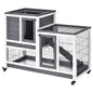 Pawhut - Wooden Rabbit Hutch Elevated Cage Indoor Small Animal