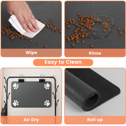 Absorbent Dog Food Mat Waterproof Pet Feeding Mat for Dogs & Cats