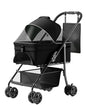 2-in-1 folding per cart, four-wheel, waterproof pad, car seat, sun visor