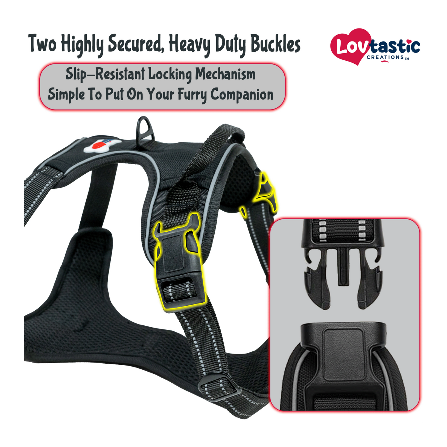 Lovtastic Creations™ No-Pull Dog Harness - with Strong & Durable Dog Leash