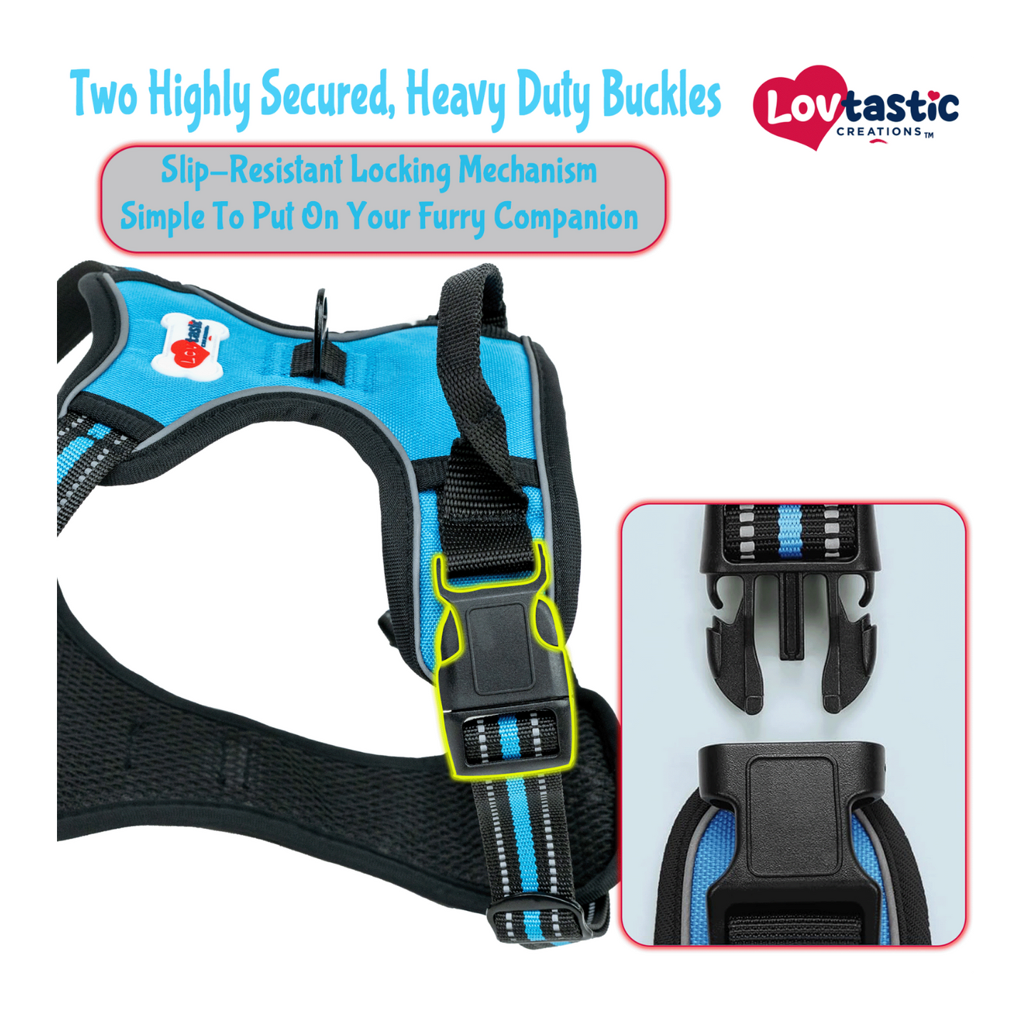 Lovtastic Creations™ No-Pull Dog Harness - with Strong & Durable Dog Leash