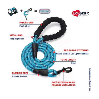 Lovtastic Creations™ No-Pull Dog Harness - with Strong & Durable Dog Leash