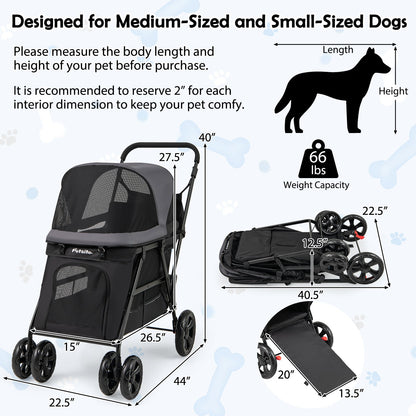 Dog Stroller for Medium Small Senior Elderly Dogs
