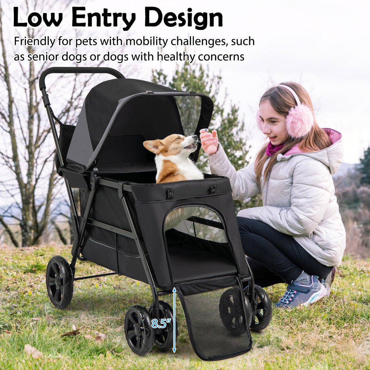 Dog Stroller for Medium Small Senior Elderly Dogs