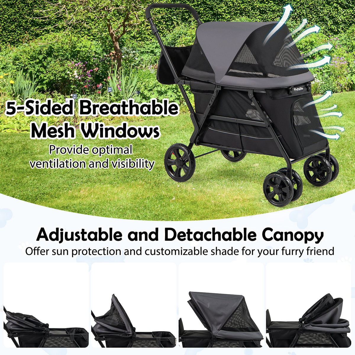 Dog Stroller for Medium Small Senior Elderly Dogs