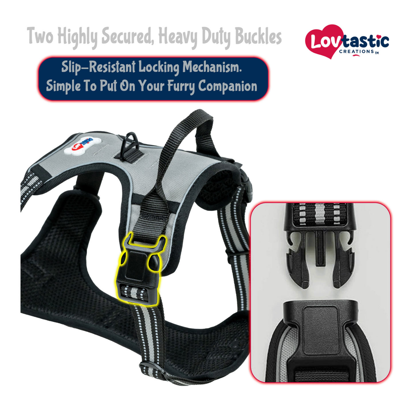 Lovtastic Creations™ No-Pull Dog Harness - with Strong & Durable Dog Leash