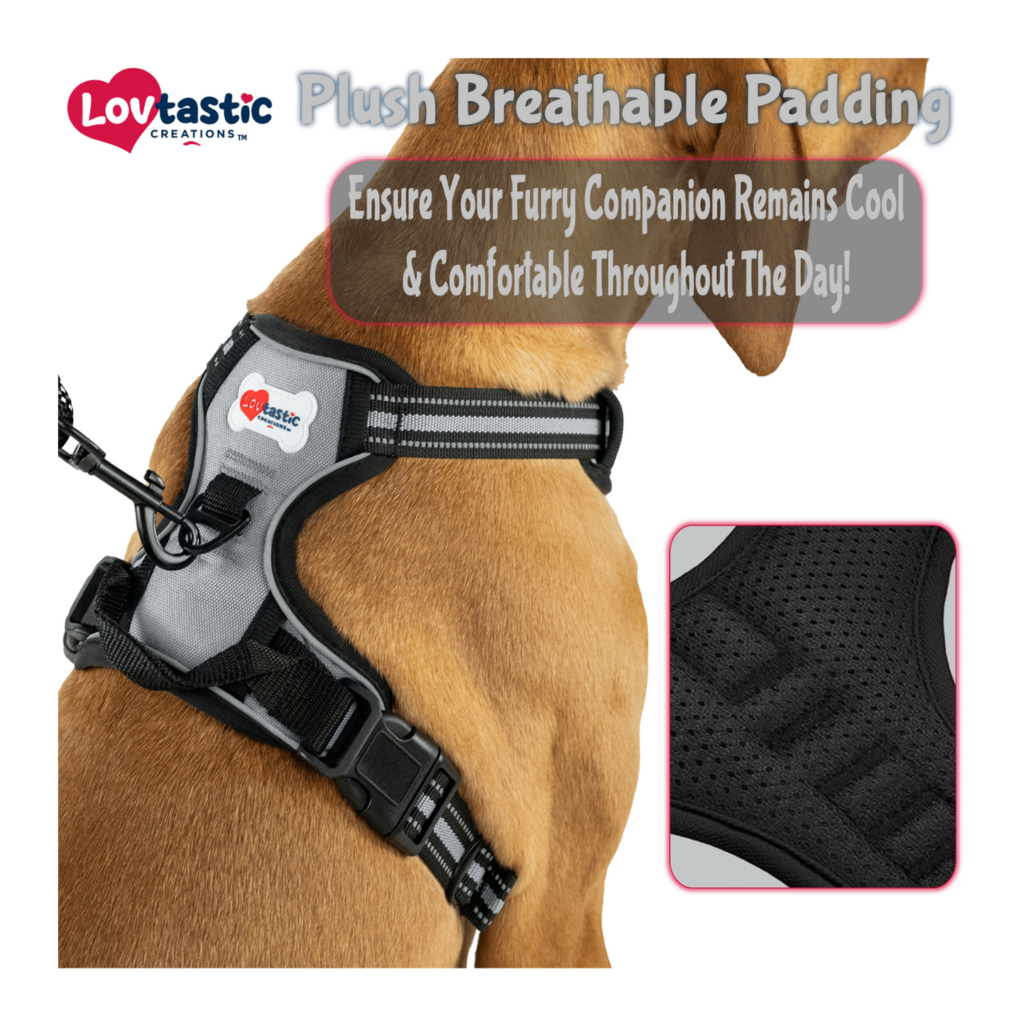 Lovtastic Creations™ No-Pull Dog Harness - with Strong & Durable Dog Leash