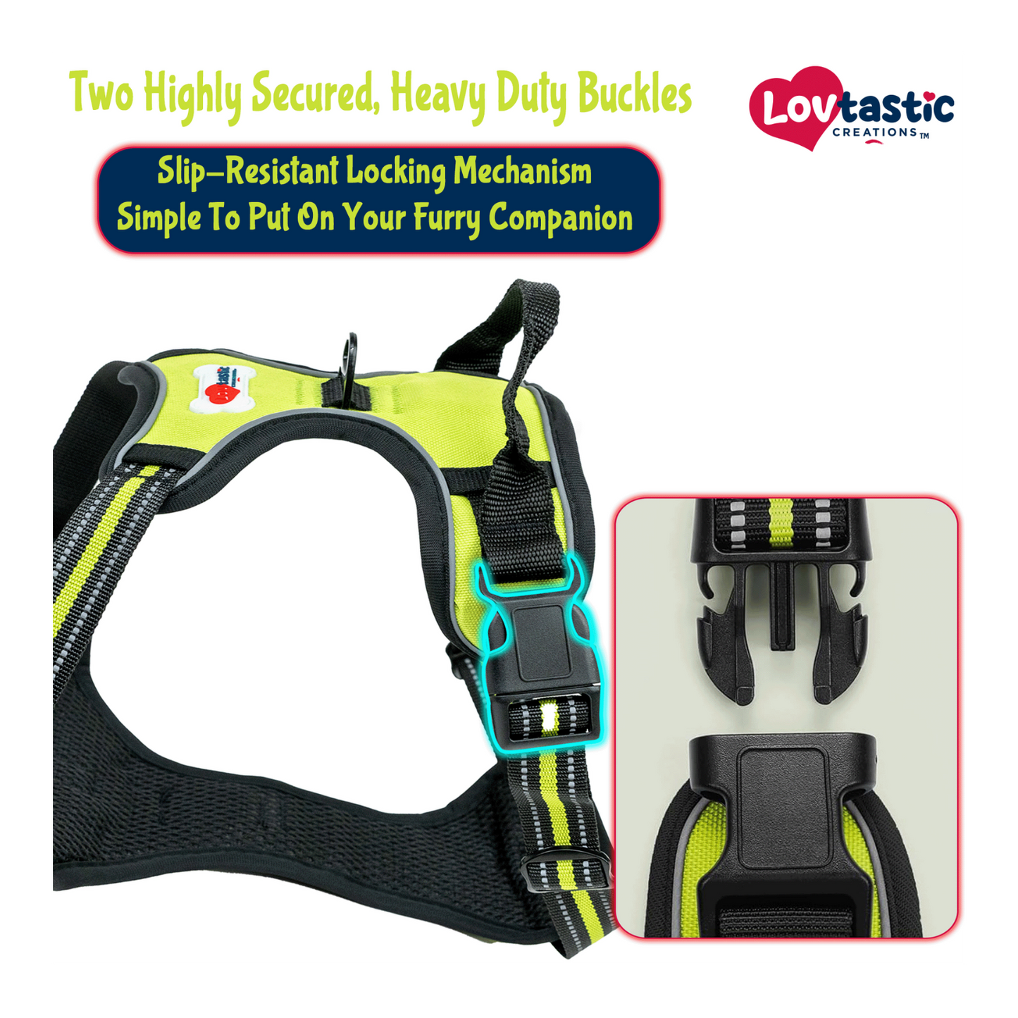 Lovtastic Creations™ No-Pull Dog Harness - with Strong & Durable Dog Leash