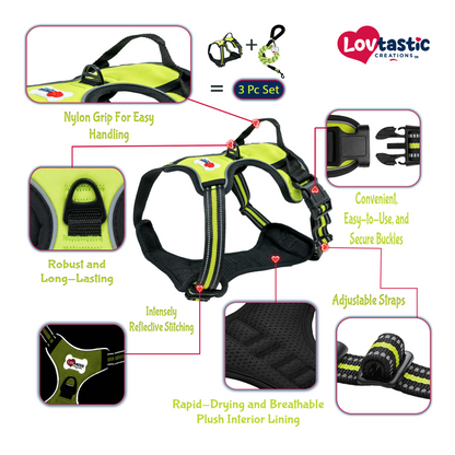Lovtastic Creations™ No-Pull Dog Harness - with Strong & Durable Dog Leash