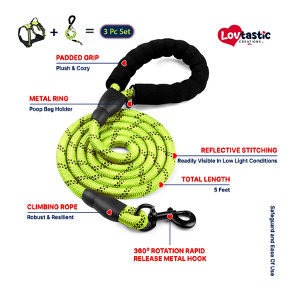 Lovtastic Creations™ No-Pull Dog Harness - with Strong & Durable Dog Leash