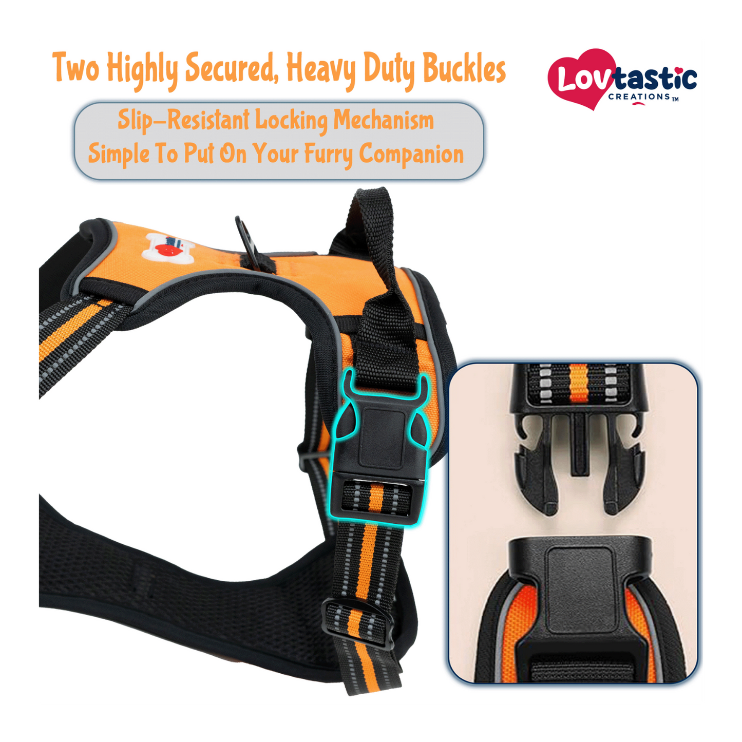 Lovtastic Creations™ No-Pull Dog Harness - with Strong & Durable Dog Leash