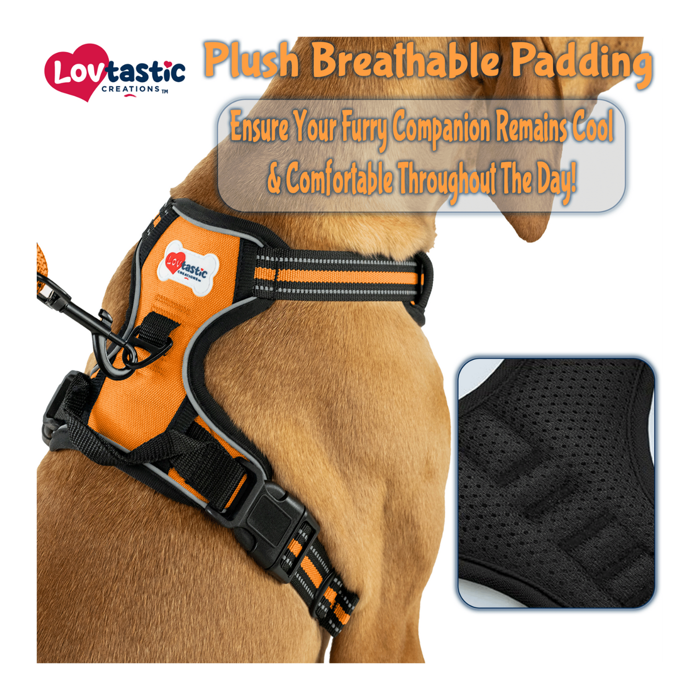 Lovtastic Creations™ No-Pull Dog Harness - with Strong & Durable Dog Leash