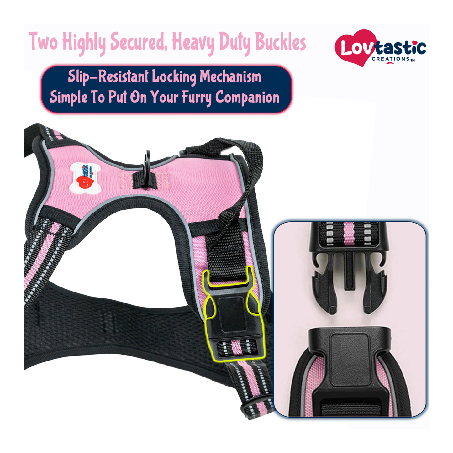 Lovtastic Creations™ No-Pull Dog Harness - with Strong & Durable Dog Leash