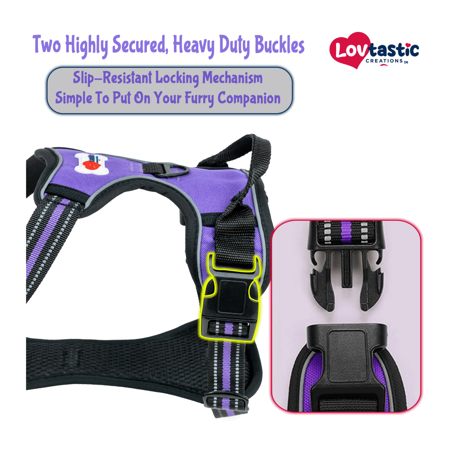 Lovtastic Creations™ No-Pull Dog Harness - with Strong & Durable Dog Leash