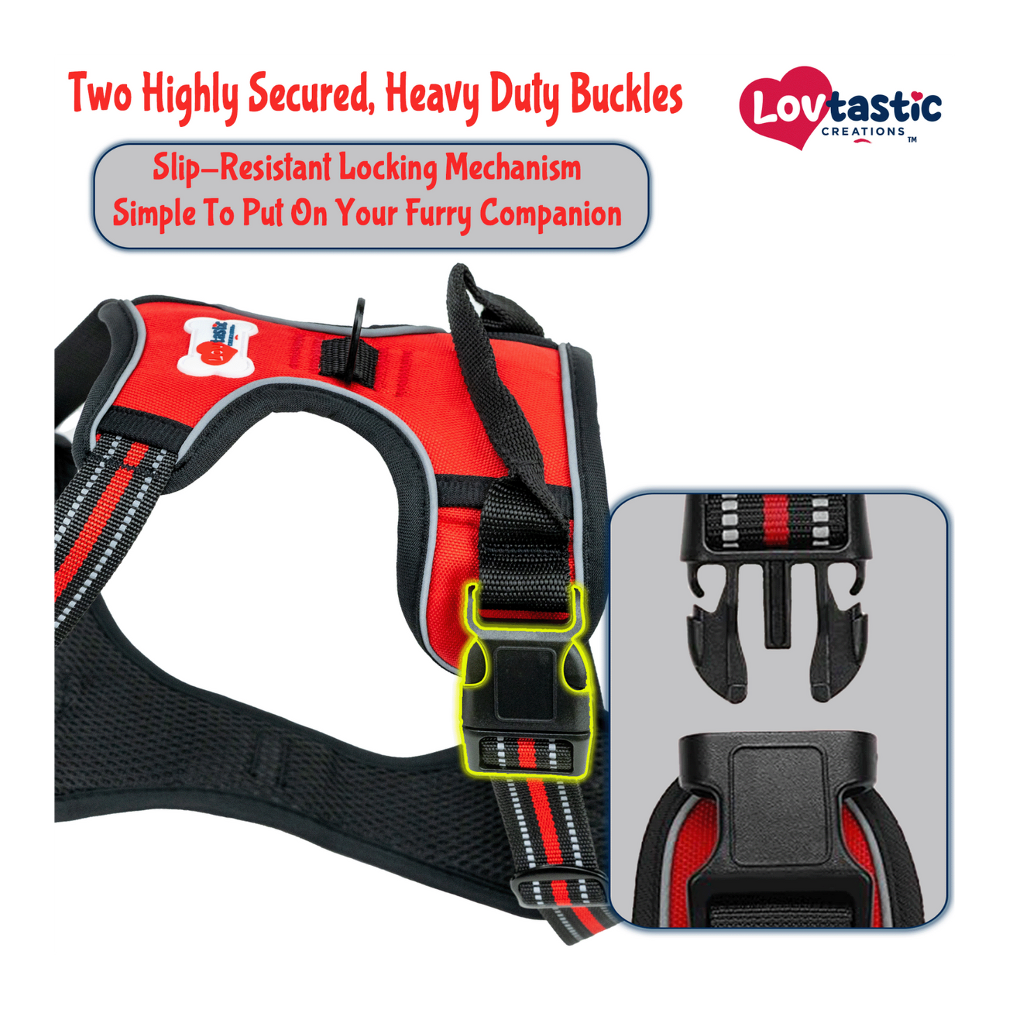 Lovtastic Creations™ No-Pull Dog Harness - with Strong & Durable Dog Leash