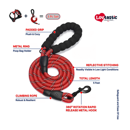 Lovtastic Creations™ No-Pull Dog Harness - with Strong & Durable Dog Leash