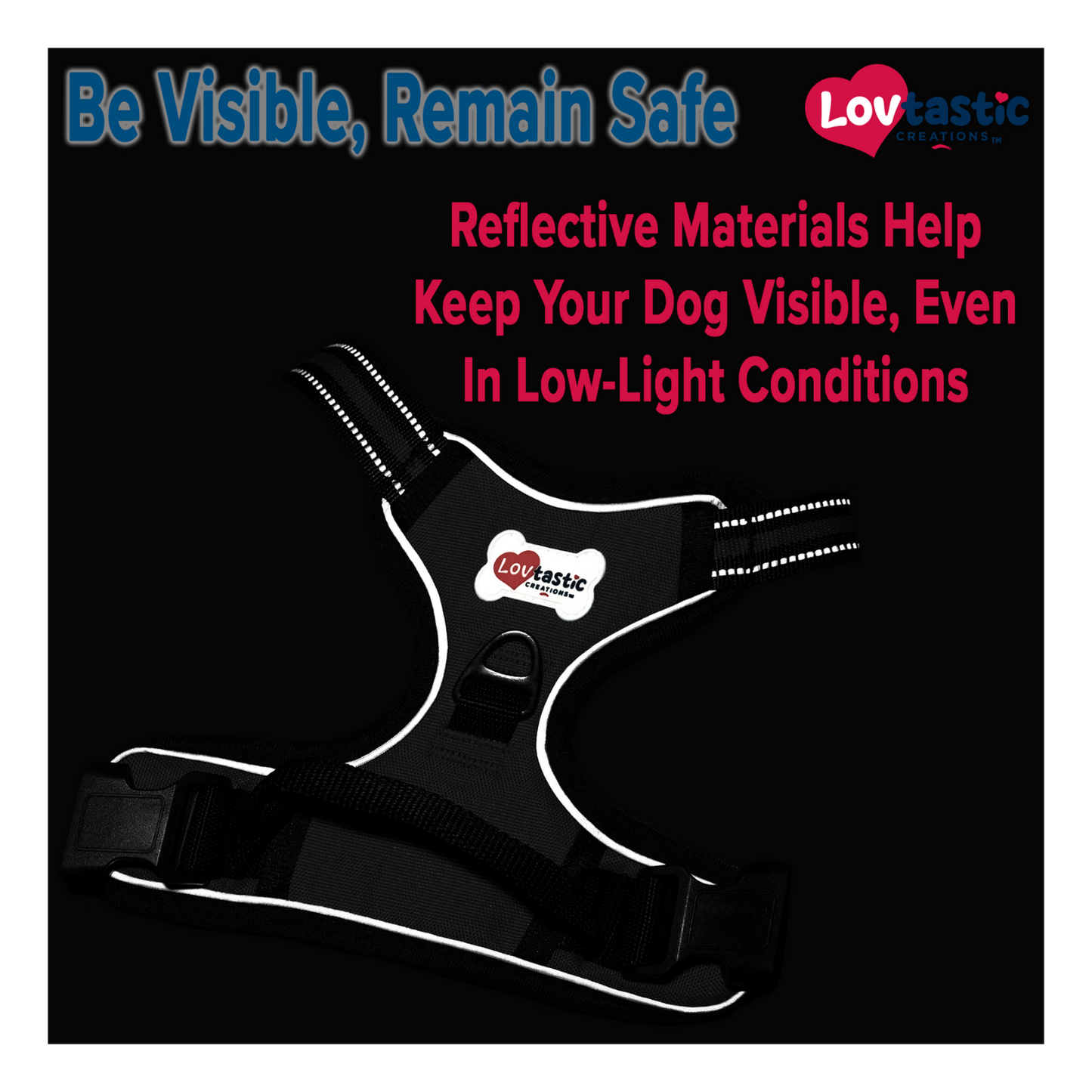Lovtastic Creations™ No-Pull Dog Harness - with Strong & Durable Dog Leash