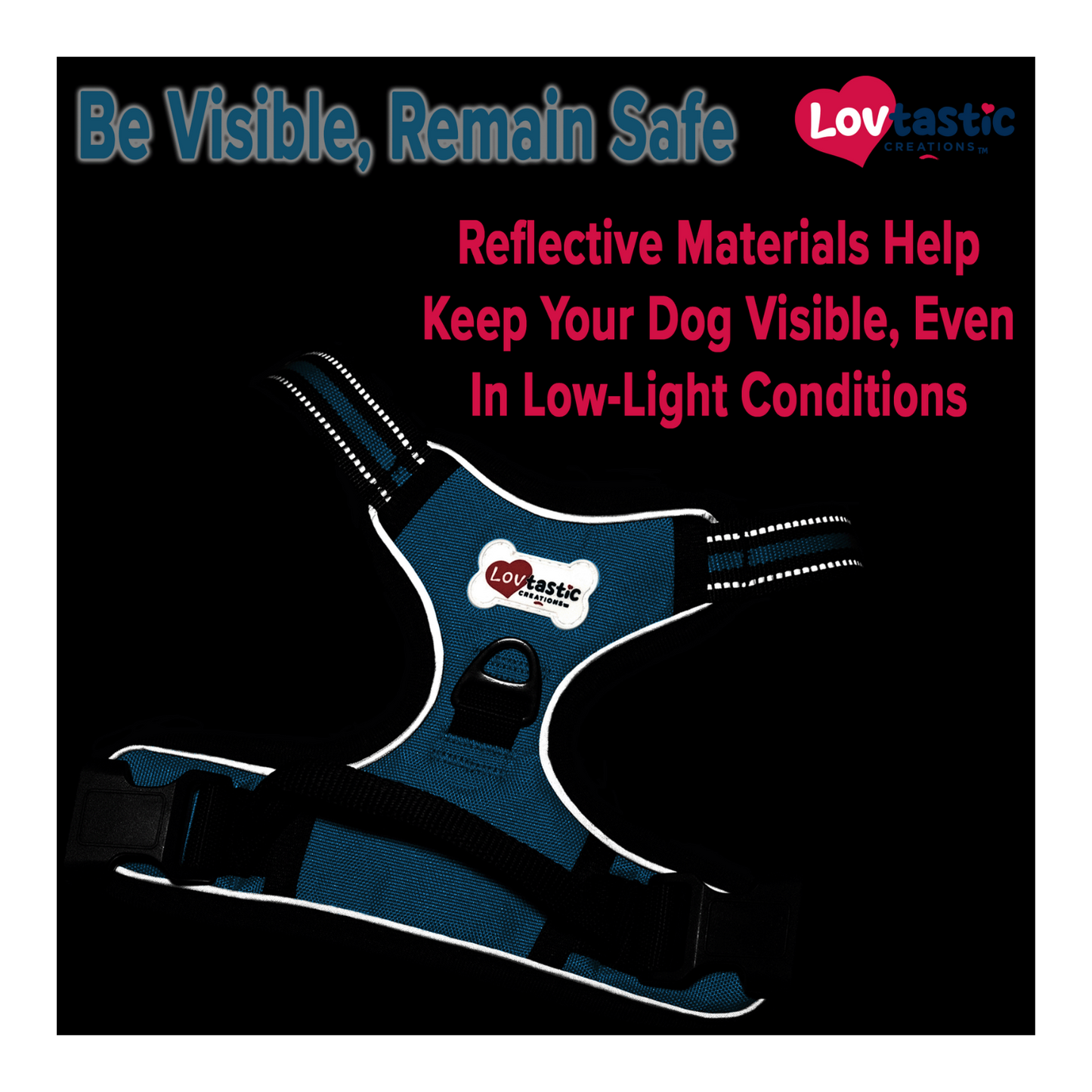 Lovtastic Creations™ No-Pull Dog Harness - with Strong & Durable Dog Leash