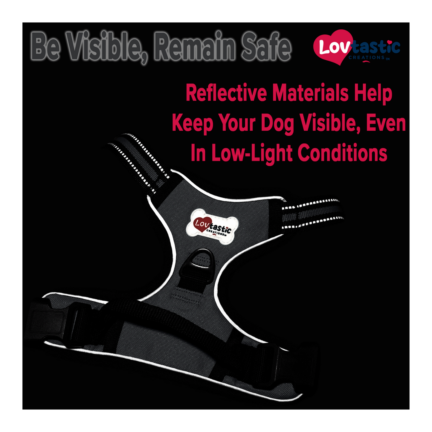 Lovtastic Creations™ No-Pull Dog Harness - with Strong & Durable Dog Leash