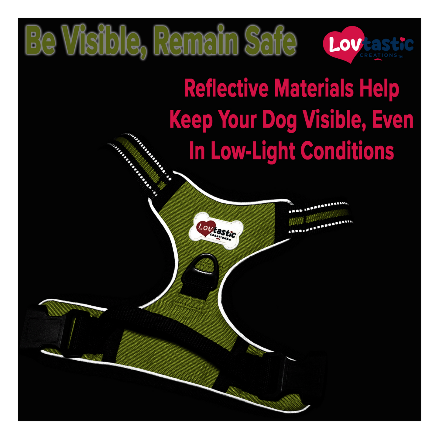 Lovtastic Creations™ No-Pull Dog Harness - with Strong & Durable Dog Leash