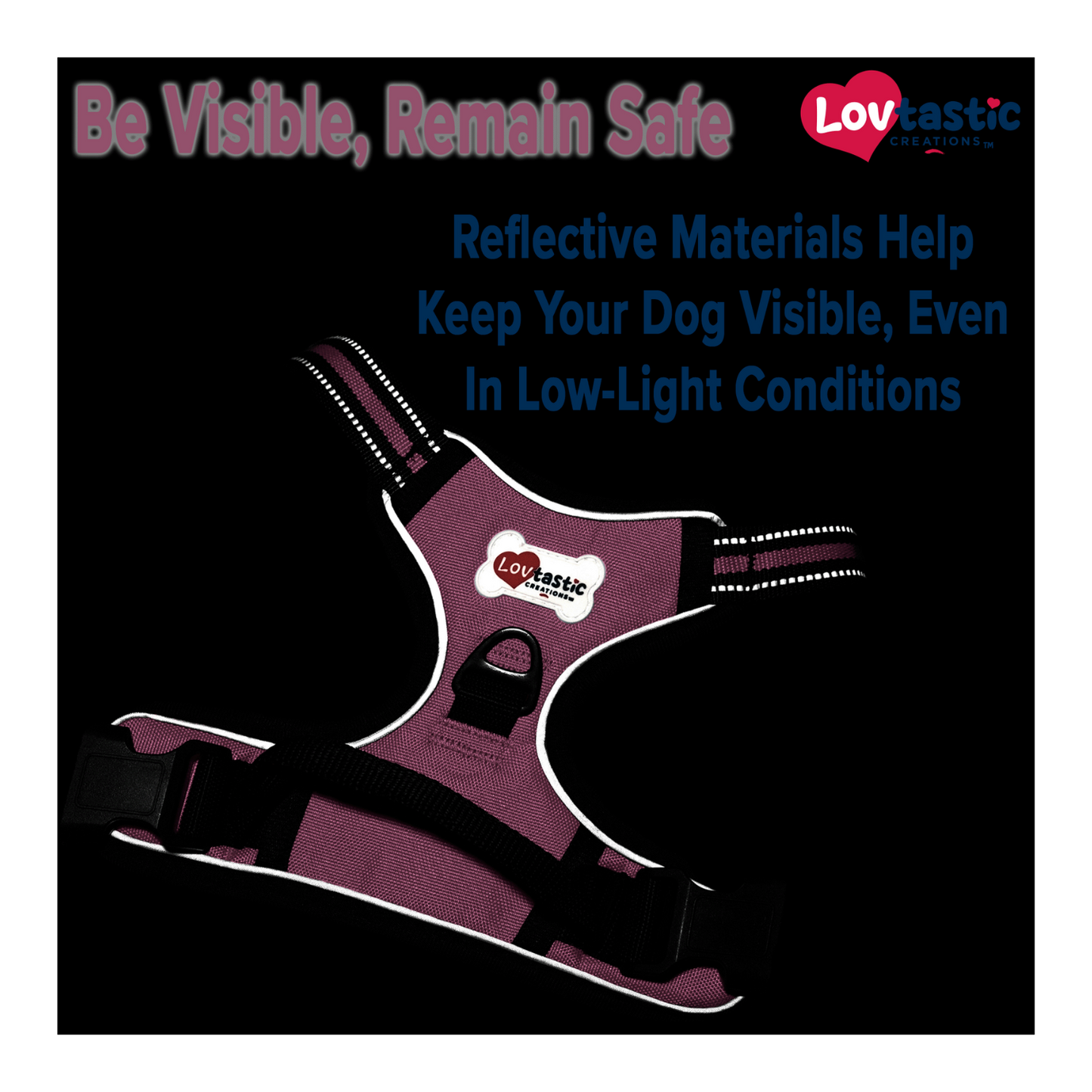 Lovtastic Creations™ No-Pull Dog Harness - with Strong & Durable Dog Leash
