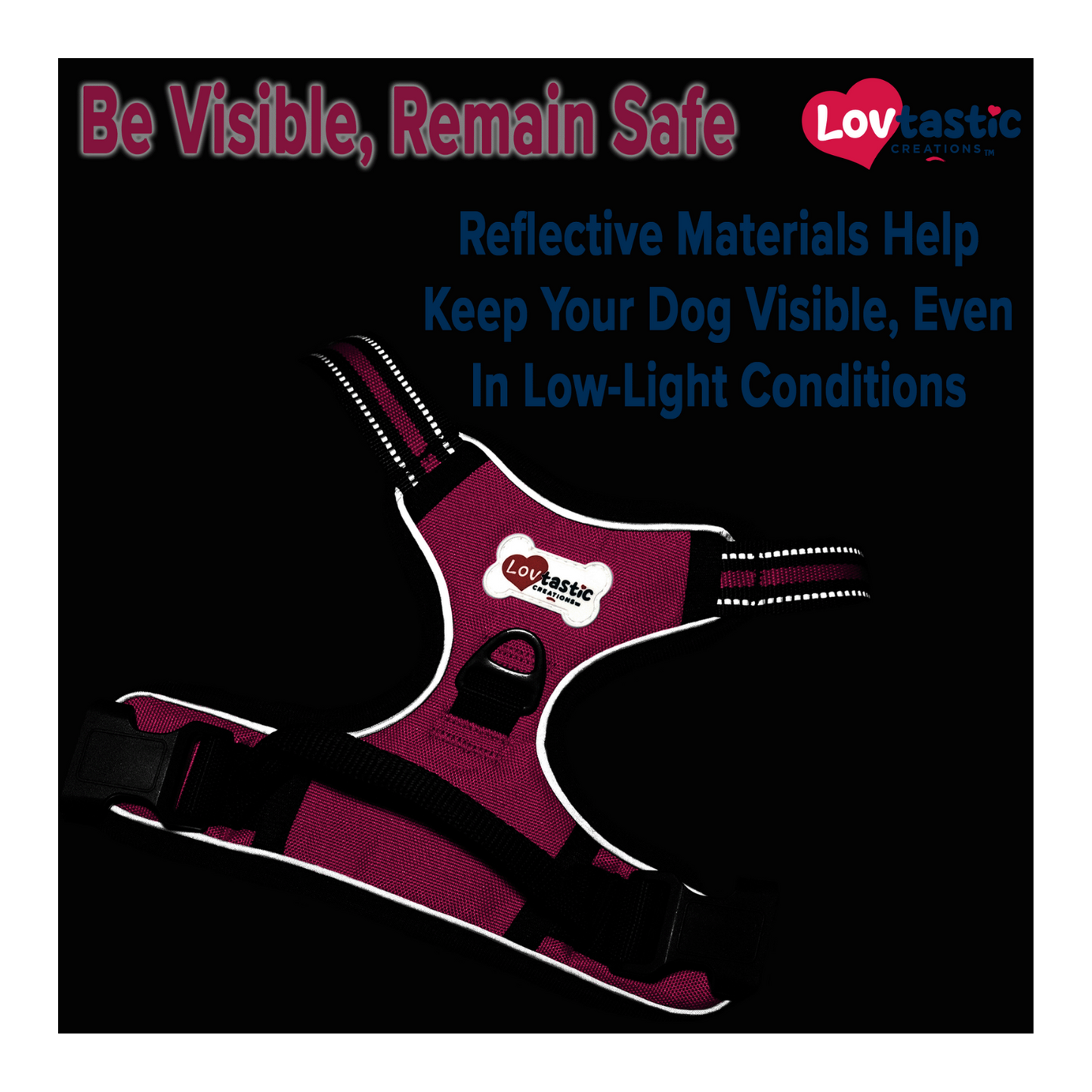 Lovtastic Creations™ No-Pull Dog Harness - with Strong & Durable Dog Leash