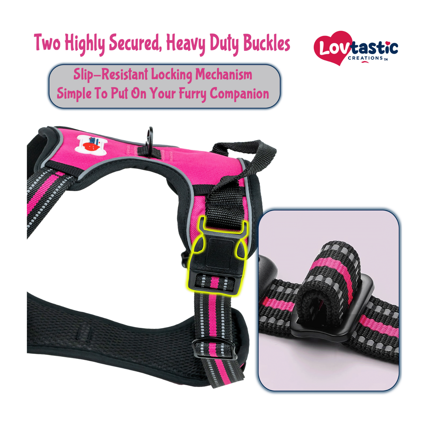 Lovtastic Creations™ No-Pull Dog Harness - with Strong & Durable Dog Leash