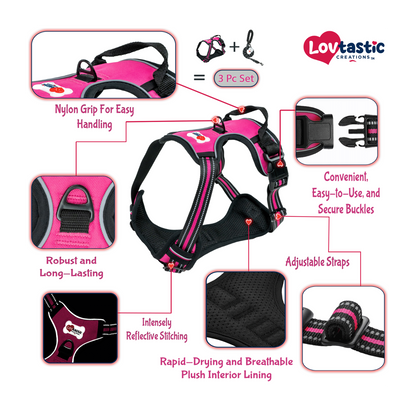 Lovtastic Creations™ No-Pull Dog Harness - with Strong & Durable Dog Leash