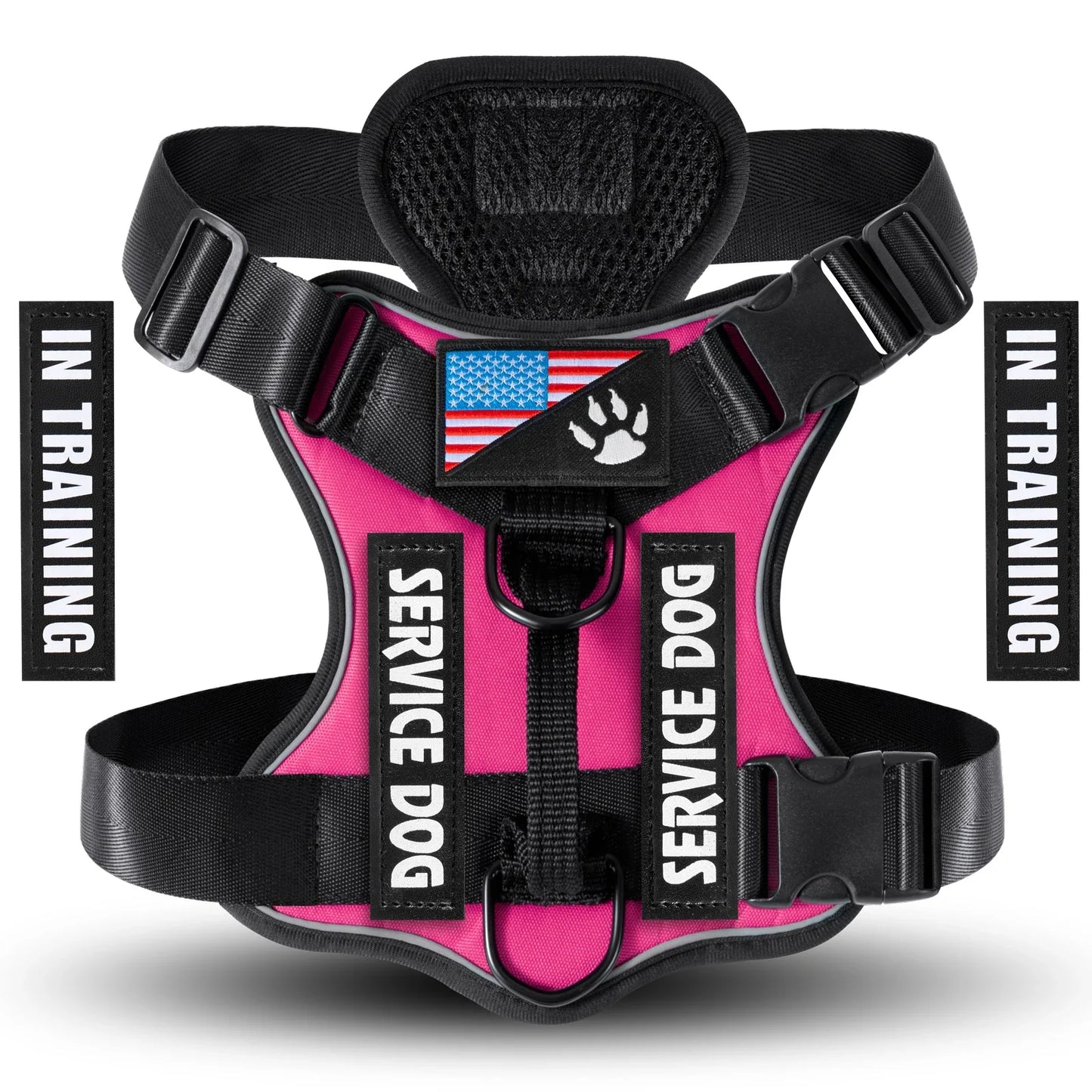Service Dog Harness, Reflective Dog Vest Harness with 5 PCS Patches