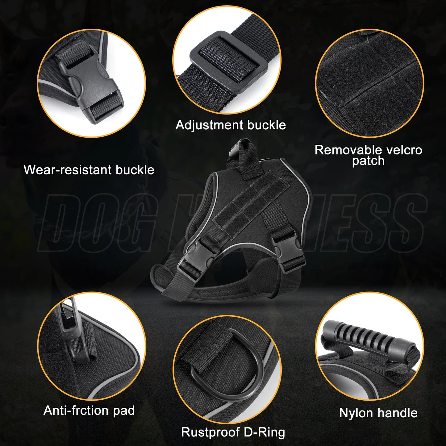 Tactical Dog Harness Pet Doberman Pinscher Pet Training Vest Dog Harness