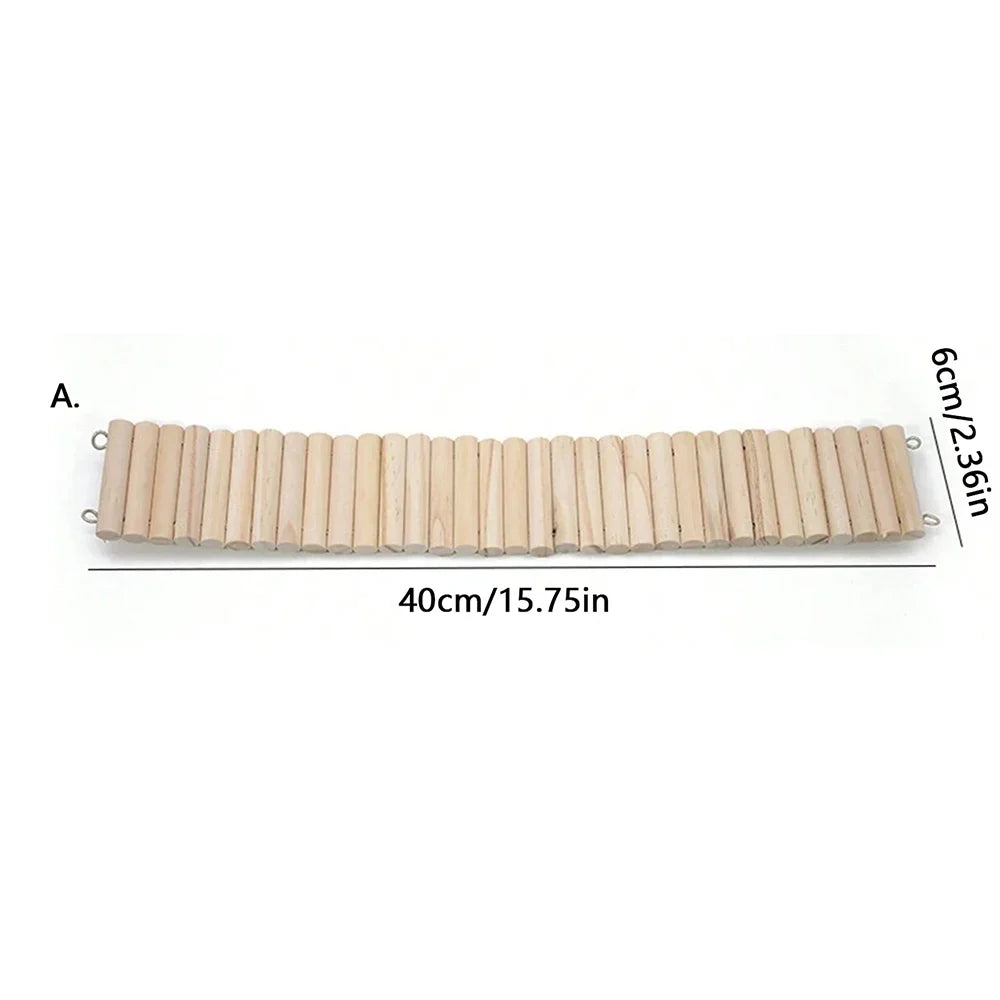 Hamster Wooden Bridge Bendable Climbing Habitat Accessory
