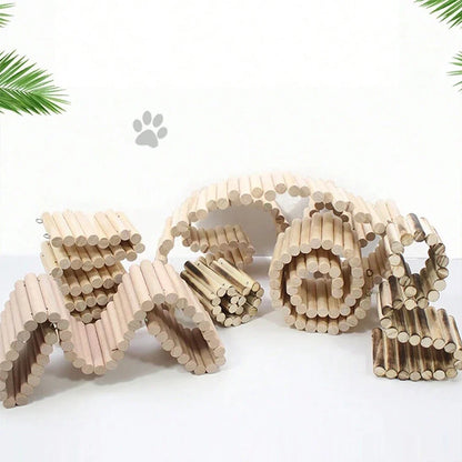 Hamster Wooden Bridge Bendable Climbing Habitat Accessory