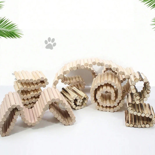 Hamster Wooden Bridge Bendable Climbing Habitat Accessory