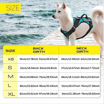 Service Dog Harness, Reflective Dog Vest Harness with 5 PCS Patches