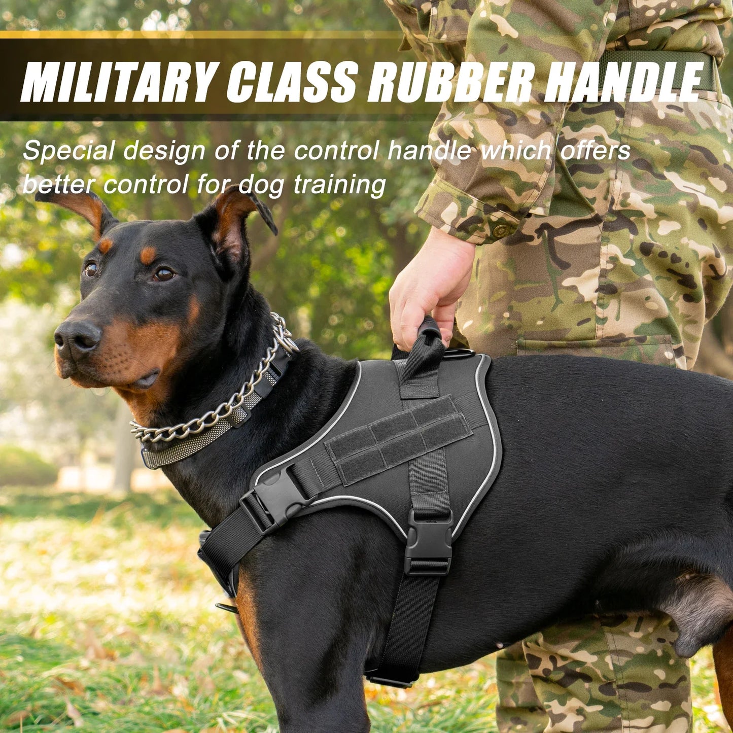 Tactical Dog Harness Pet Doberman Pinscher Pet Training Vest Dog Harness