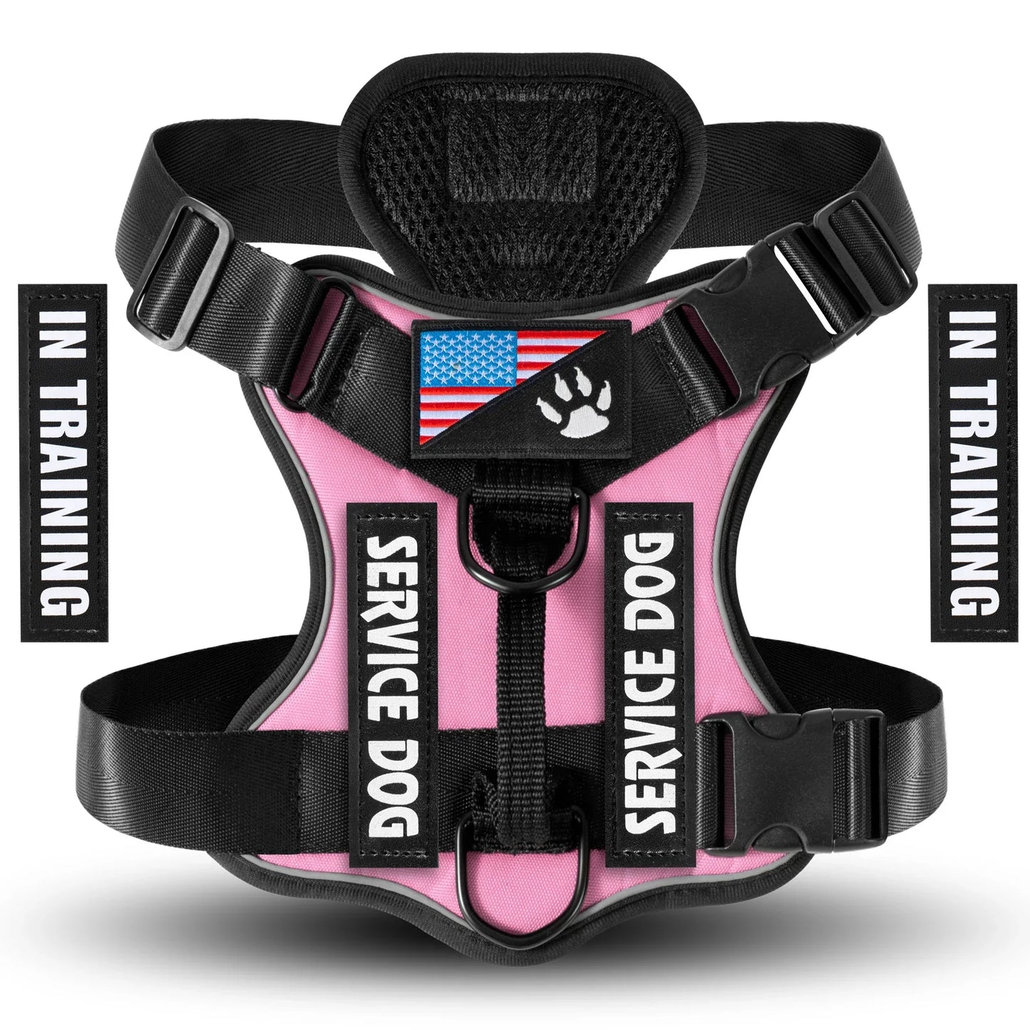 Service Dog Harness, Reflective Dog Vest Harness with 5 PCS Patches