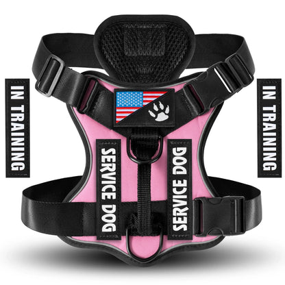 Service Dog Harness, Reflective Dog Vest Harness with 5 PCS Patches