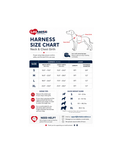 Lovtastic Creations™ No-Pull Dog Harness - with Strong & Durable Dog Leash