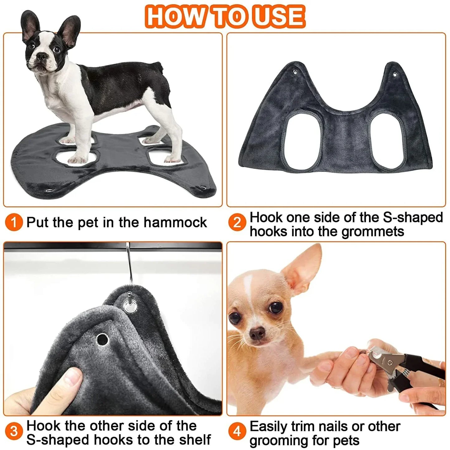 Portable Pet Dog Cat Grooming Hanging Hammock Harness