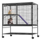 39" Metal Small Animal Cage 2-Tier Rolling Ferret Cage