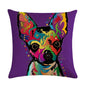 Pet Dog Elegant Design Linen Cotton Throw Pillow Covers Dog Pattern Cotton Throw Pillow Covers Car Sofa Cushion Cover Pillowcases Couch Cushion Cover Home Sofa Bed Decorative Pillows
