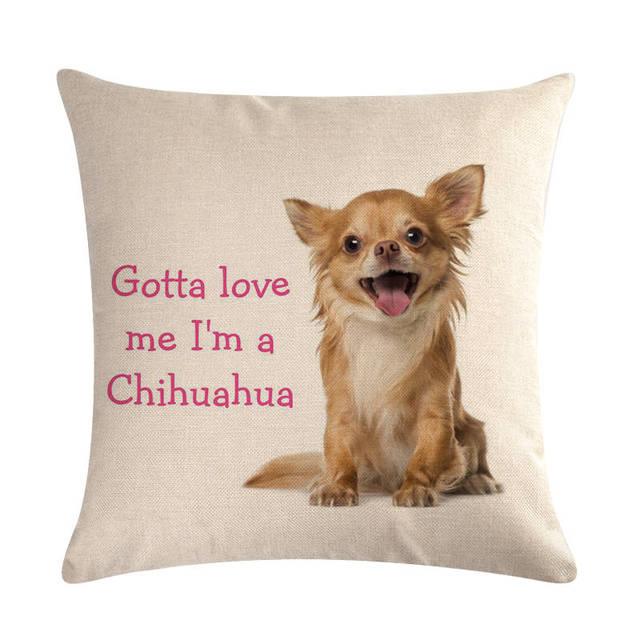 Pet Dog Elegant Design Linen Cotton Throw Pillow Covers Dog Pattern Cotton Throw Pillow Covers Car Sofa Cushion Cover Pillowcases Couch Cushion Cover Home Sofa Bed Decorative Pillows