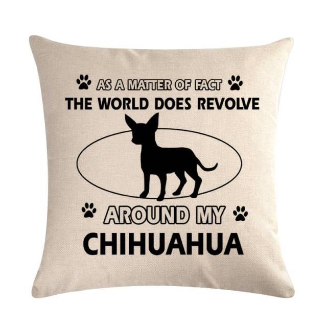Pet Dog Elegant Design Linen Cotton Throw Pillow Covers Dog Pattern Cotton Throw Pillow Covers Car Sofa Cushion Cover Pillowcases Couch Cushion Cover Home Sofa Bed Decorative Pillows