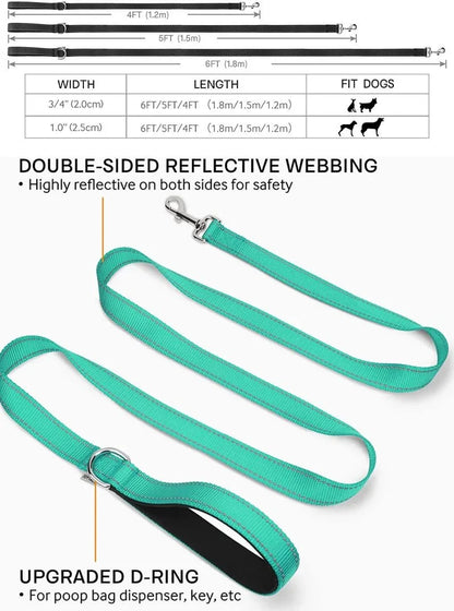 Reflective Pet Leash | Adjustable Polyester Lead Strap
