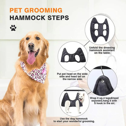 Portable Pet Dog Cat Grooming Hanging Hammock Harness